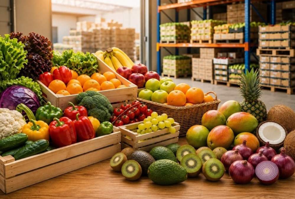 Seasonal fresh fruits and vegetables